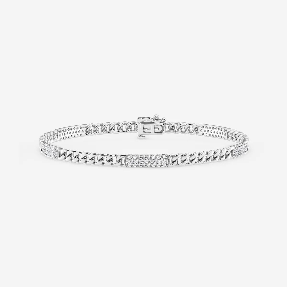 Opulent Edge Round Lab Grown Diamond Cuban Link Bracelet