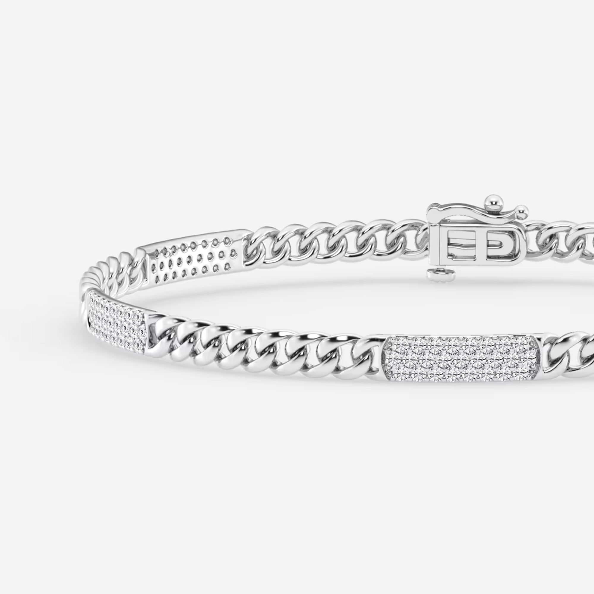 Opulent Edge Round Lab Grown Diamond Cuban Link Bracelet