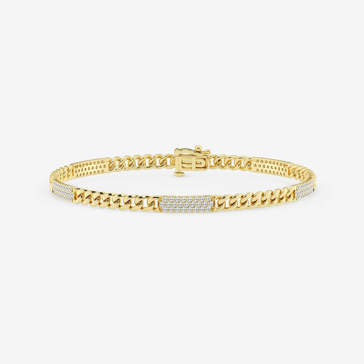 Opulent Edge Round Lab Grown Diamond Cuban Link Bracelet