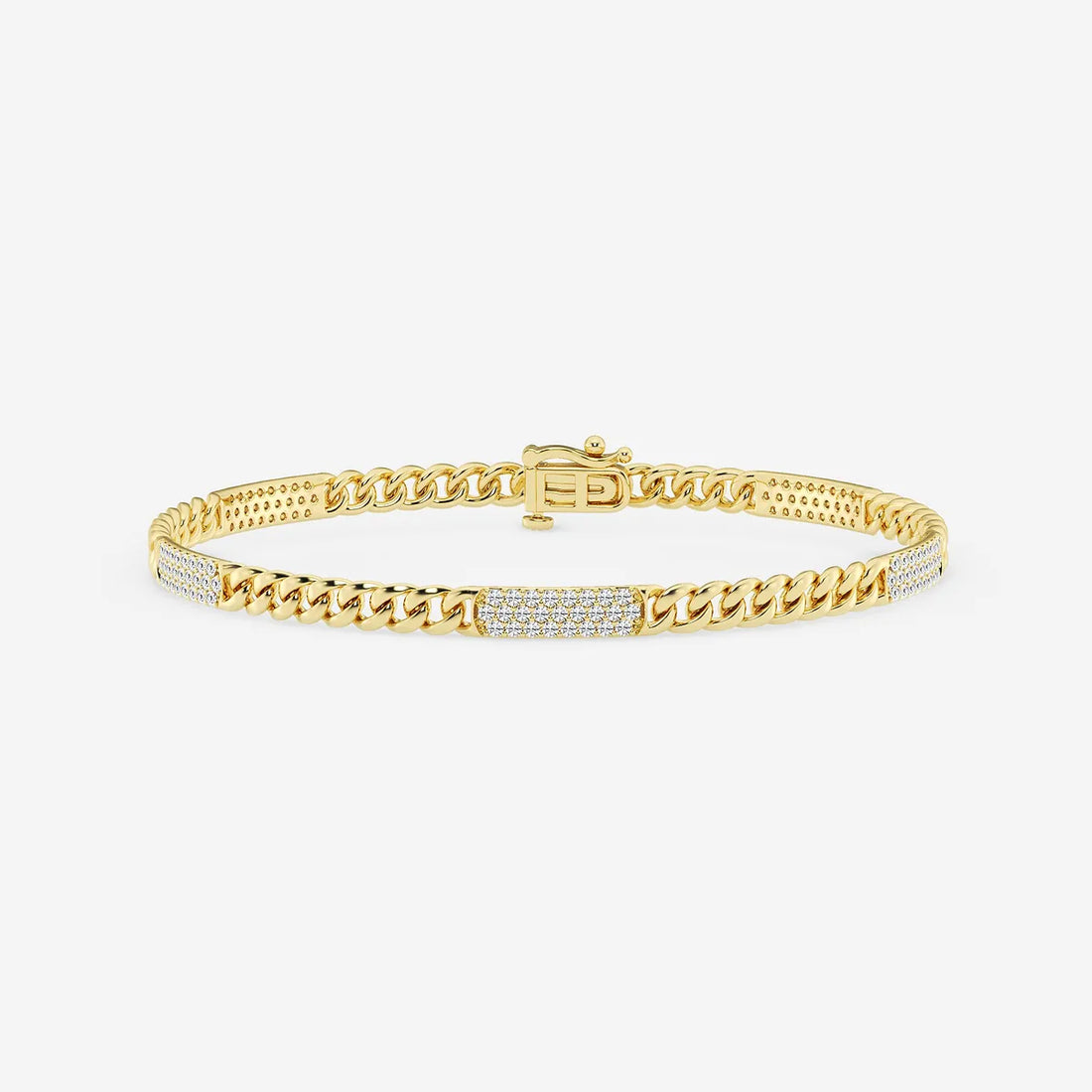 Opulent Edge Round Lab Grown Diamond Cuban Link Bracelet