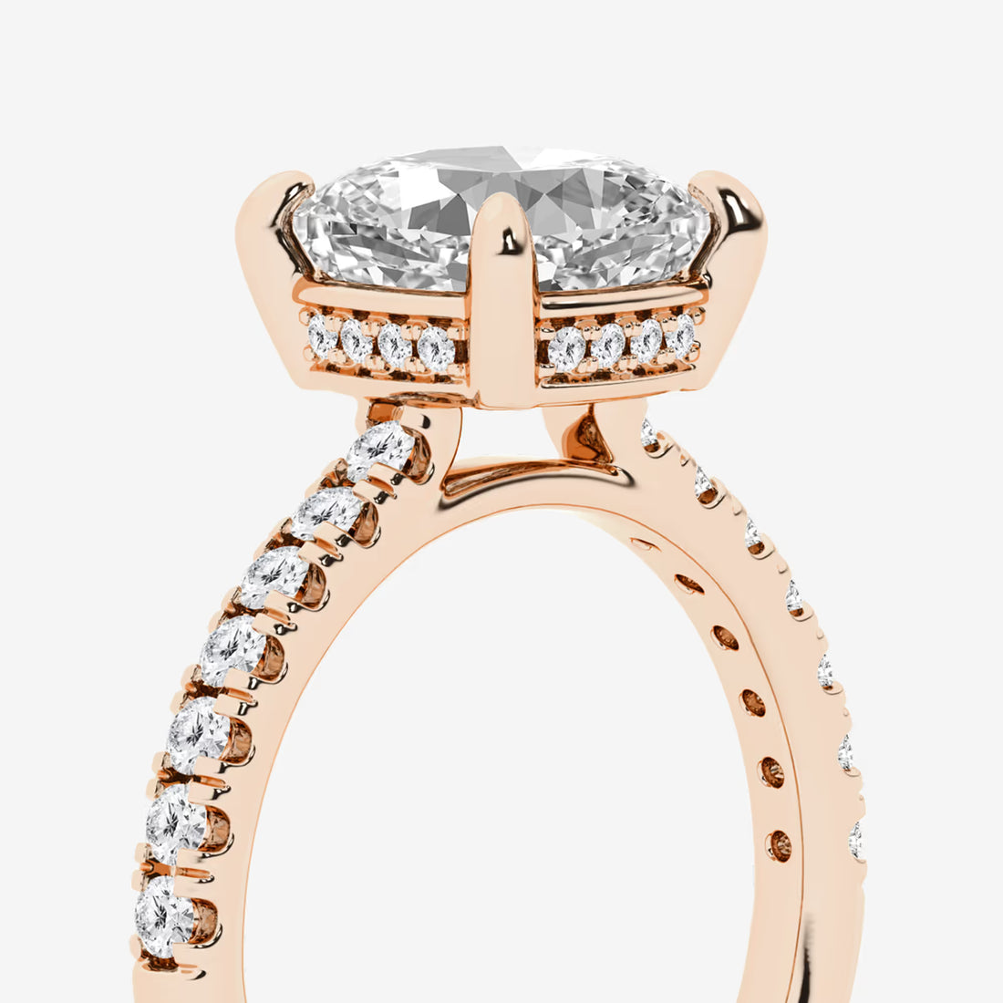 Cushion Lab Grown Diamond Hidden Halo Bridal Set