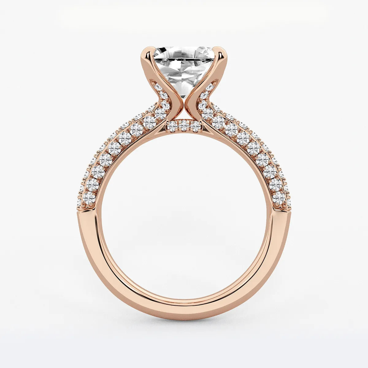 Asscher Lab Grown Diamond Micro Pavé Bridal Set