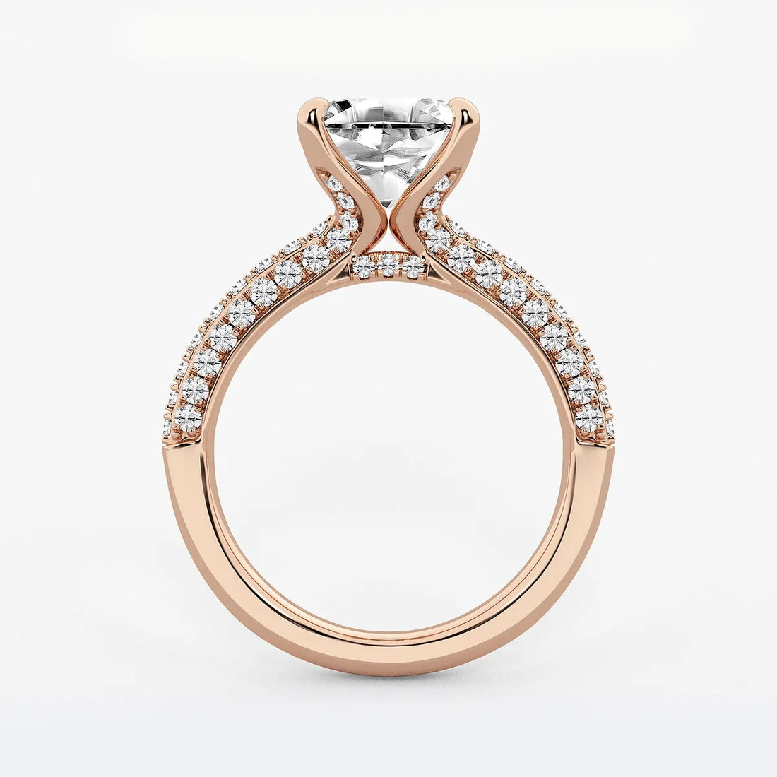 Asscher Lab Grown Diamond Micro Pavé Bridal Set