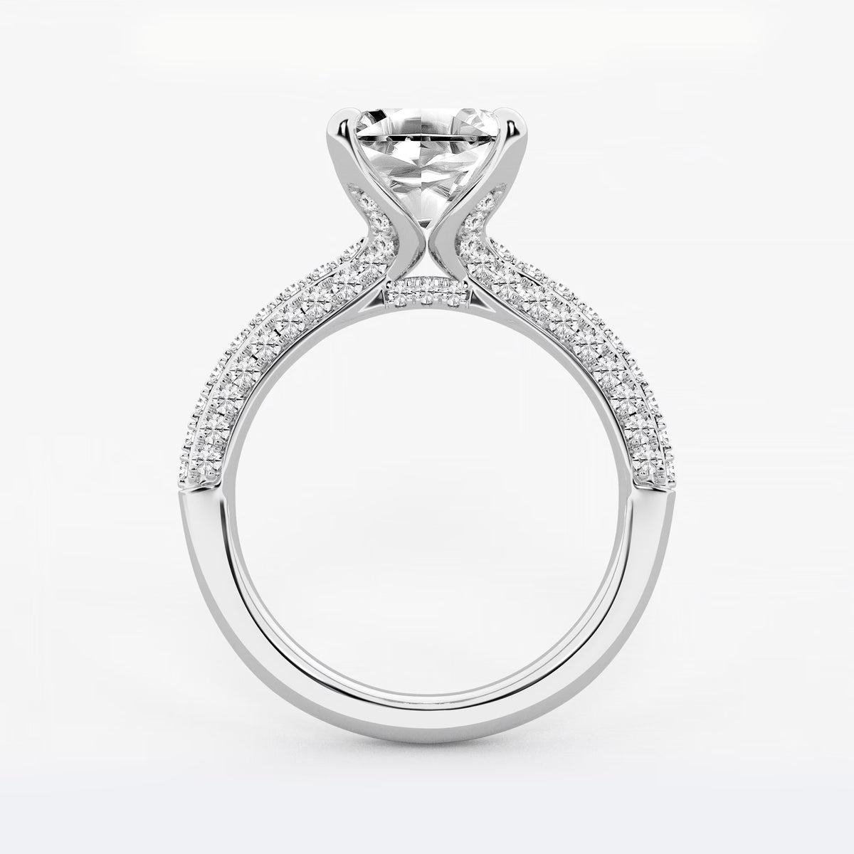 Asscher Lab Grown Diamond Micro Pavé Bridal Set