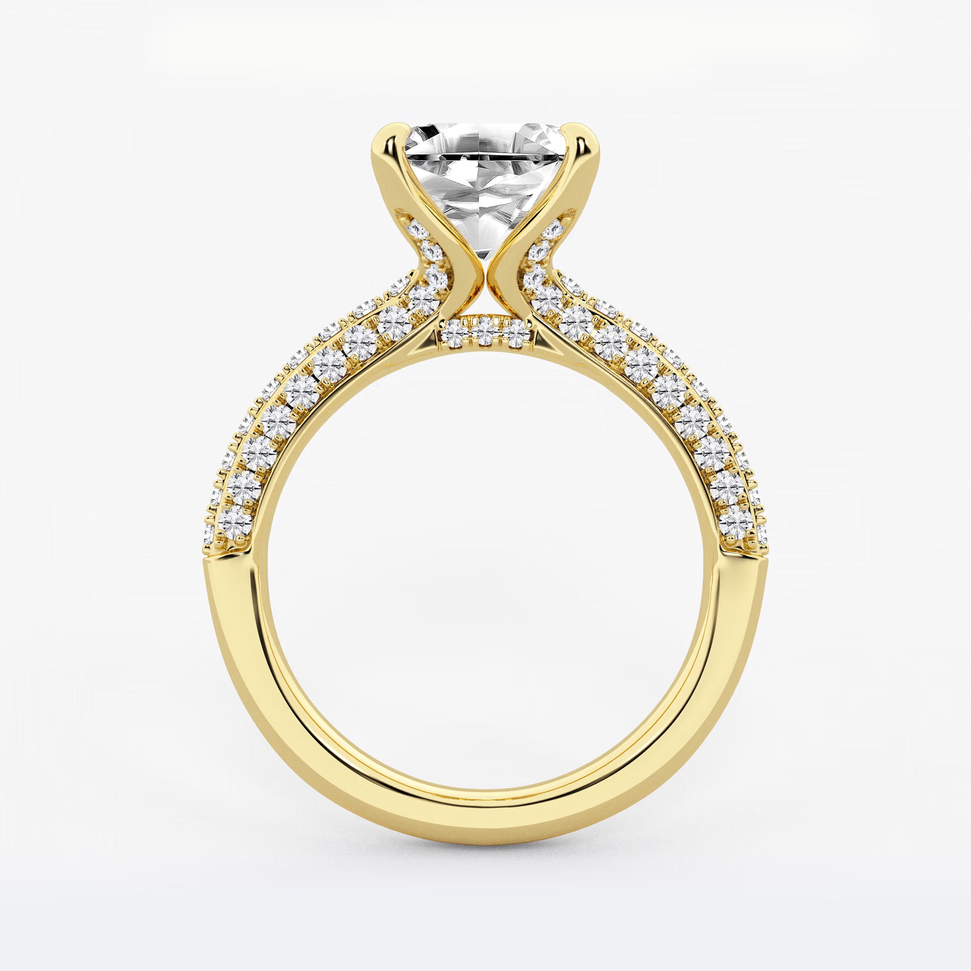Asscher Lab Grown Diamond Micro Pavé Bridal Set