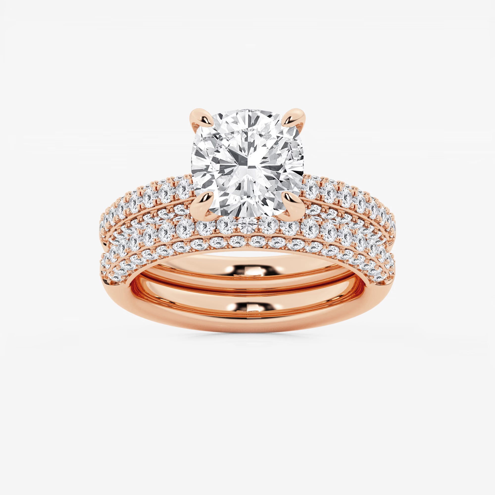 Elysia Cushion Lab-Grown Diamond Micro Pavé Bridal Set