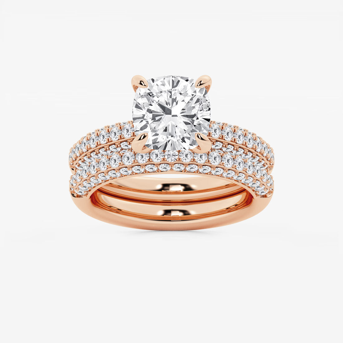 Elysia Cushion Lab-Grown Diamond Micro Pavé Bridal Set