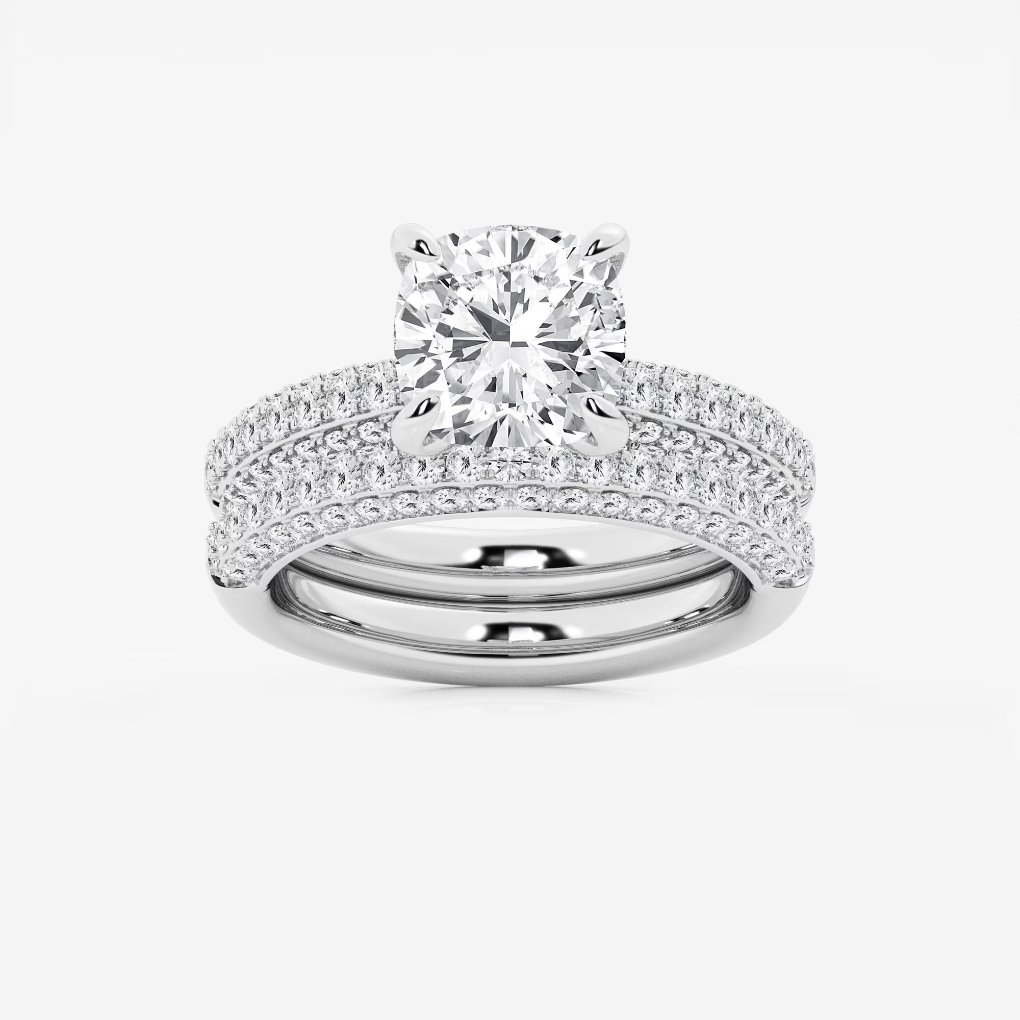 Elysia Cushion Lab-Grown Diamond Micro Pavé Bridal Set