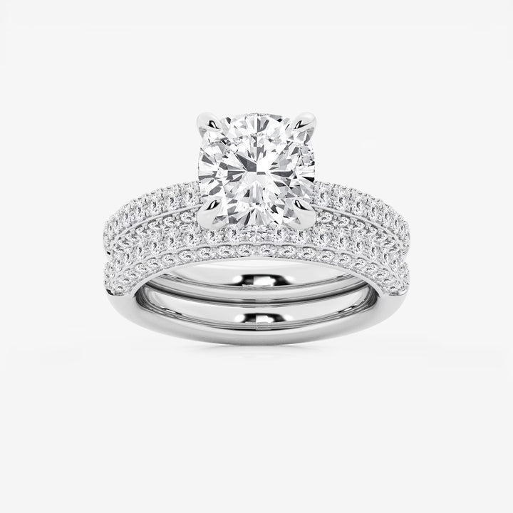 Elysia Cushion Lab-Grown Diamond Micro Pavé Bridal Set