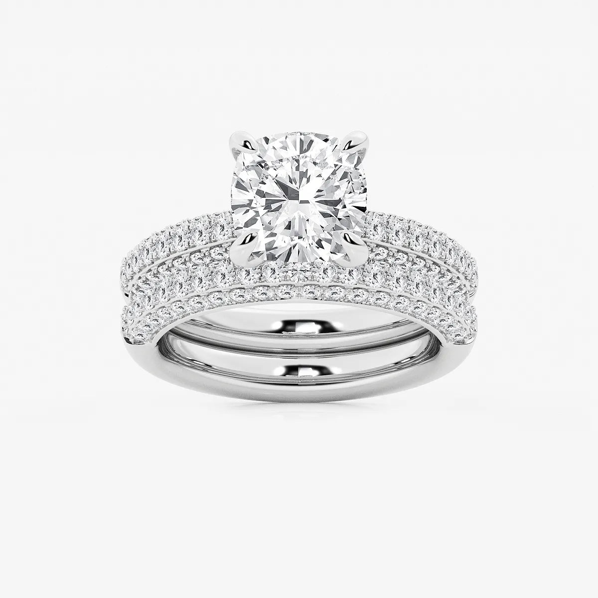 Elysia Cushion Lab-Grown Diamond Micro Pavé Bridal Set