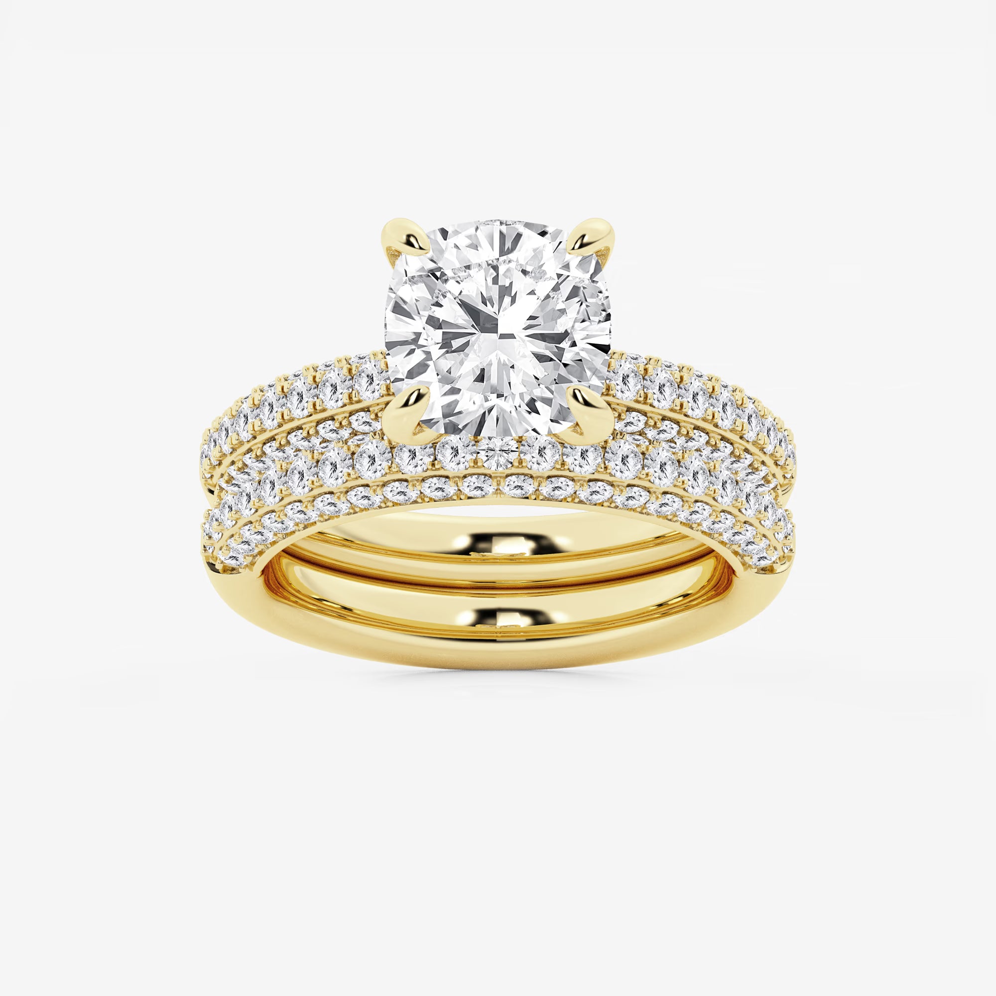 Elysia Cushion Lab-Grown Diamond Micro Pavé Bridal Set