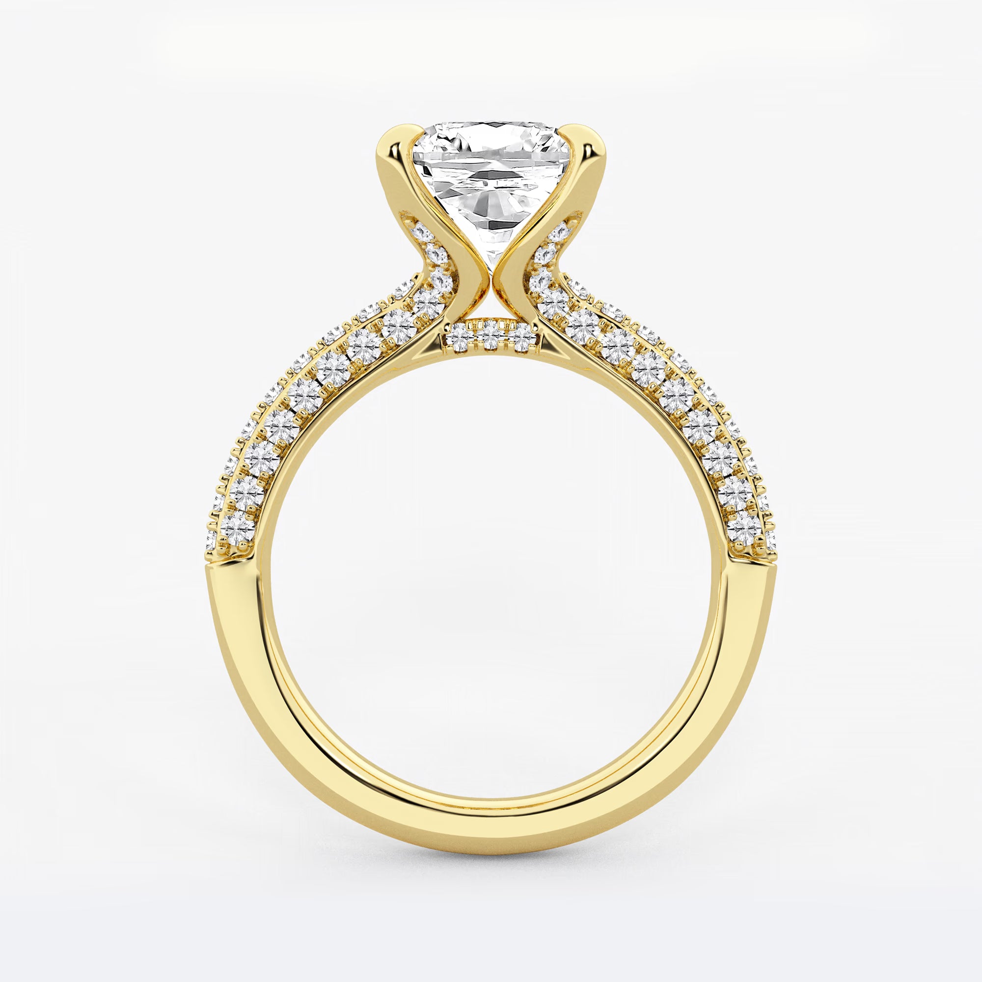 Elysia Cushion Lab-Grown Diamond Micro Pavé Bridal Set