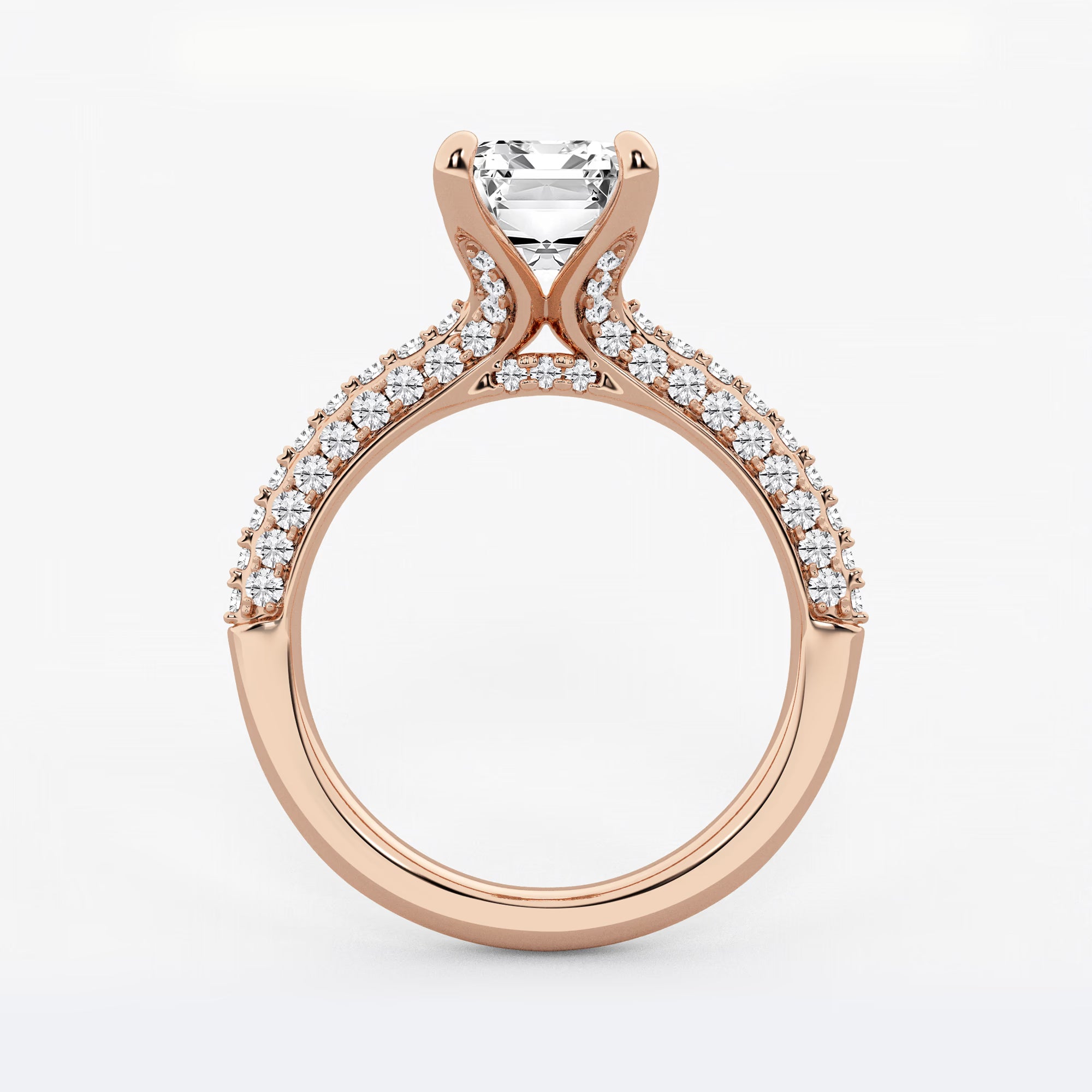 Emerald Cut Lab-Grown Diamond Multi-Row Bridal Set