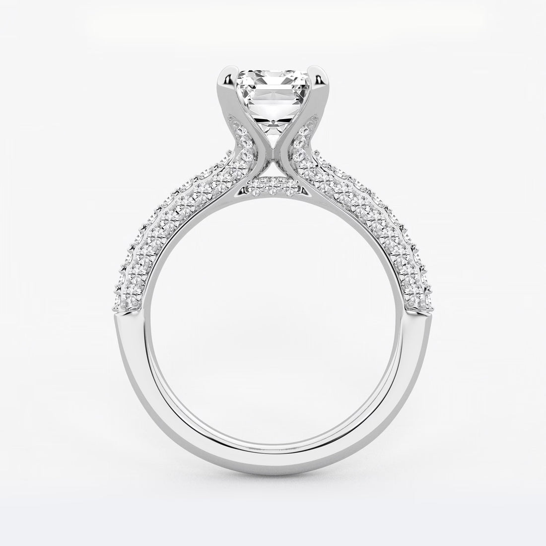 Emerald Cut Lab-Grown Diamond Multi-Row Bridal Set