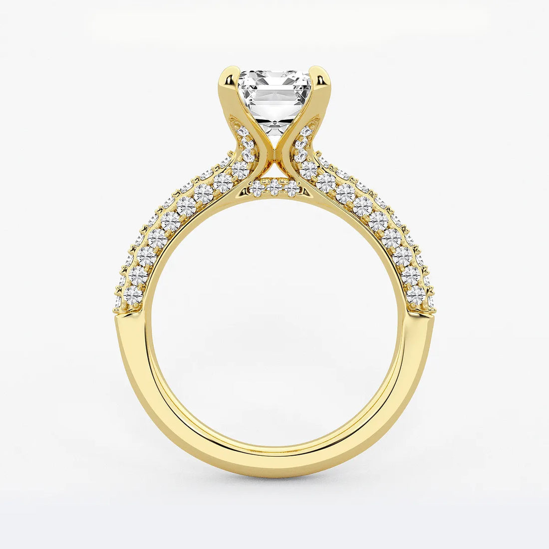 Emerald Cut Lab-Grown Diamond Multi-Row Bridal Set