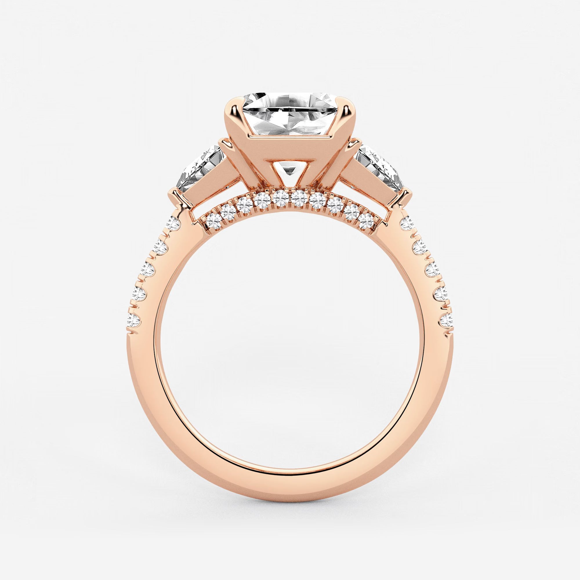 Asscher Lab Grown Diamond Three-Stone Bridal Set