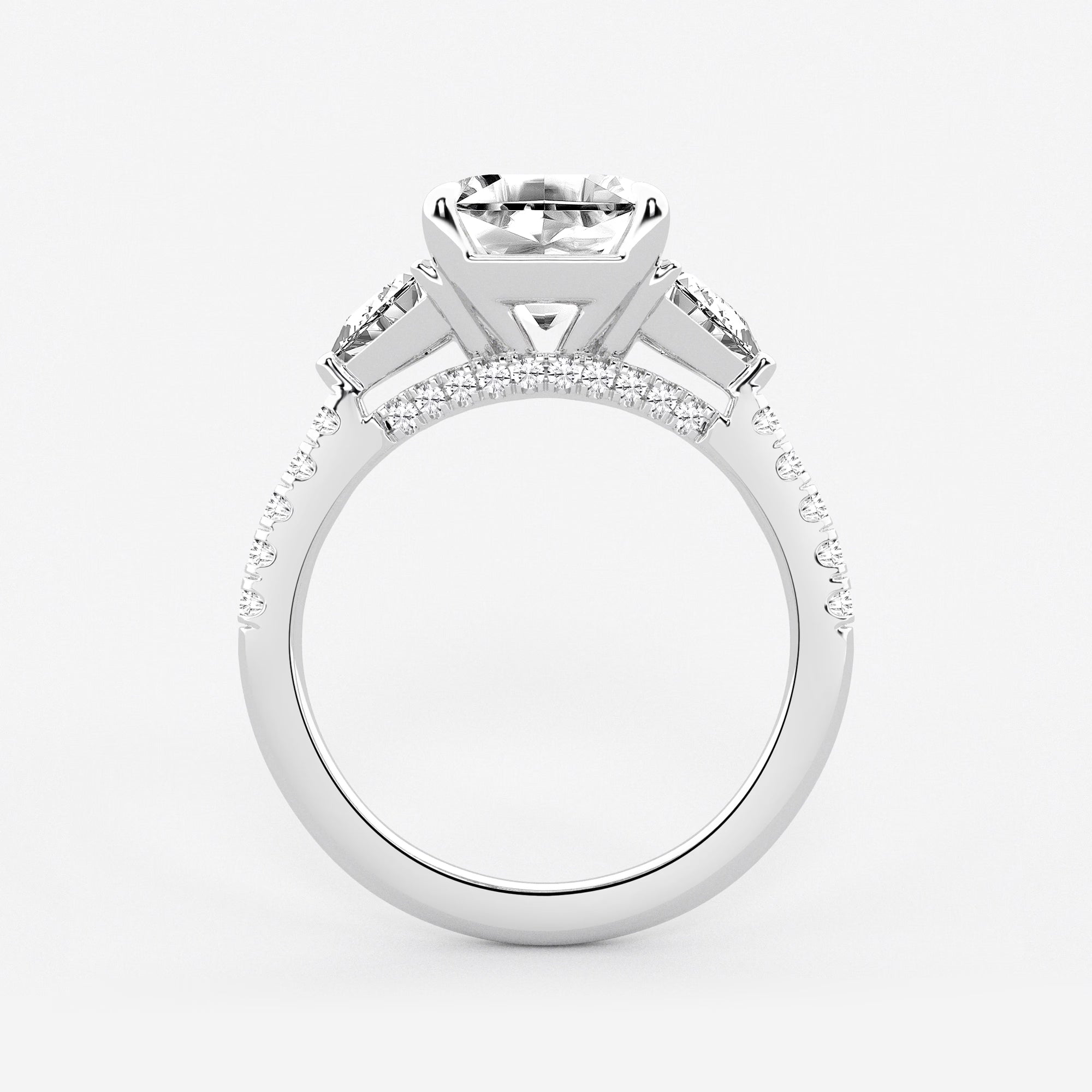 Asscher Lab Grown Diamond Three-Stone Bridal Set