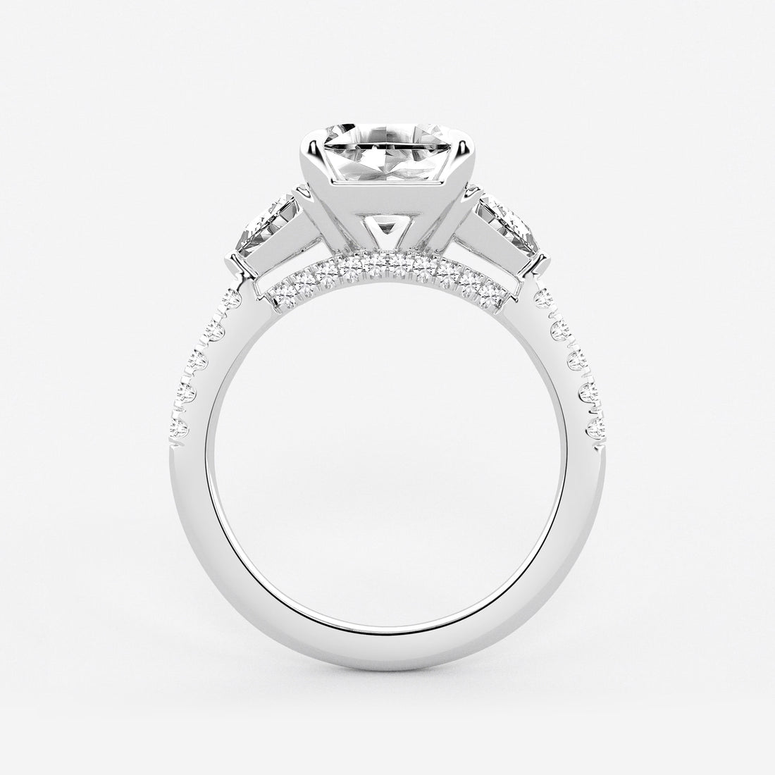 Asscher Lab Grown Diamond Three-Stone Bridal Set