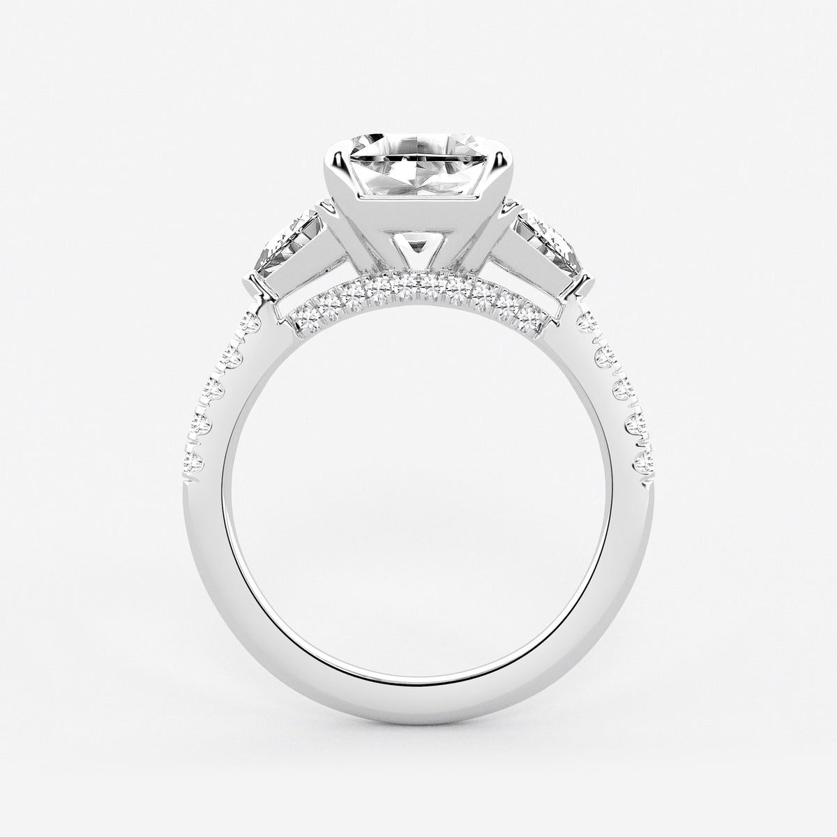 Asscher Lab Grown Diamond Three-Stone Bridal Set