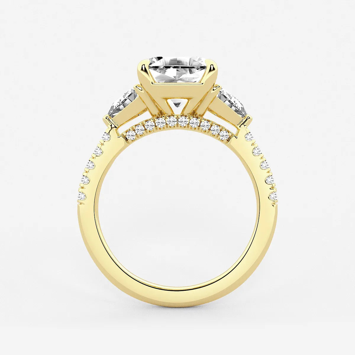 Asscher Lab Grown Diamond Three-Stone Bridal Set