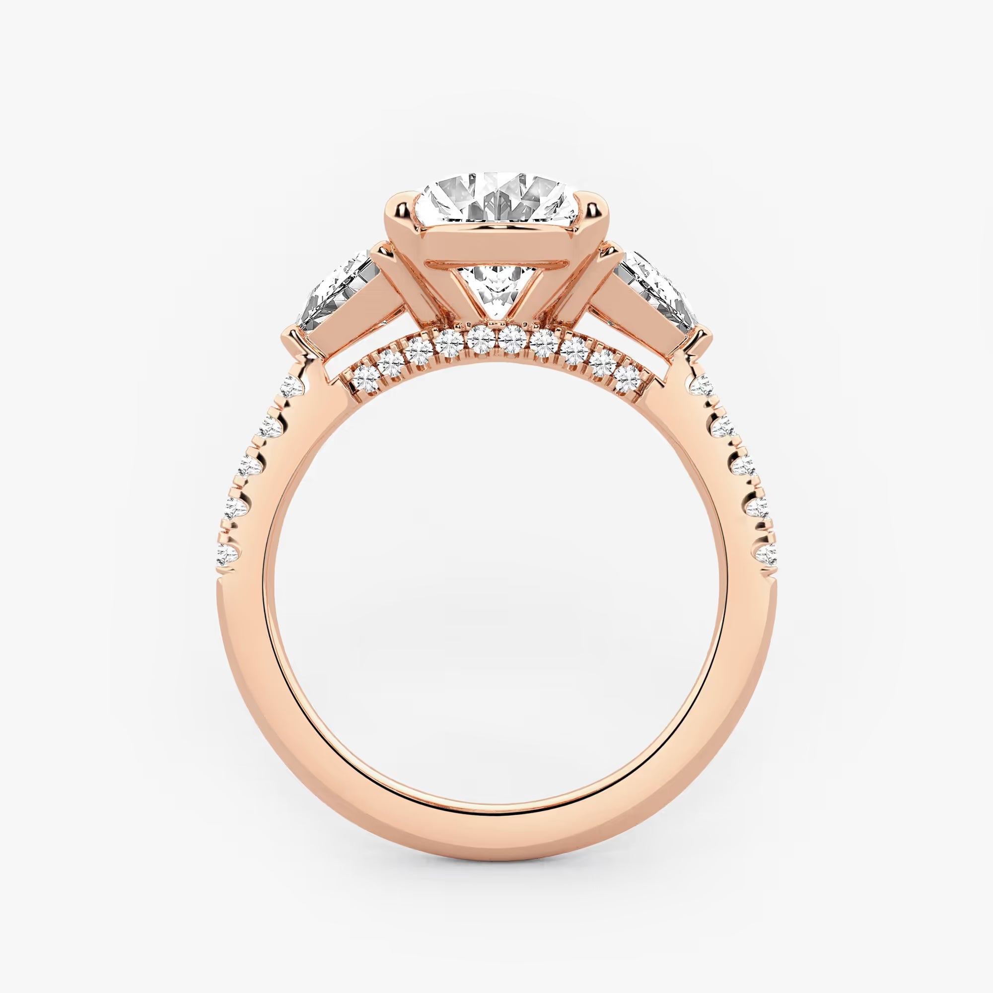 Luxury Oval Cut Lab Grown Diamond Side Accent Engagement Ring