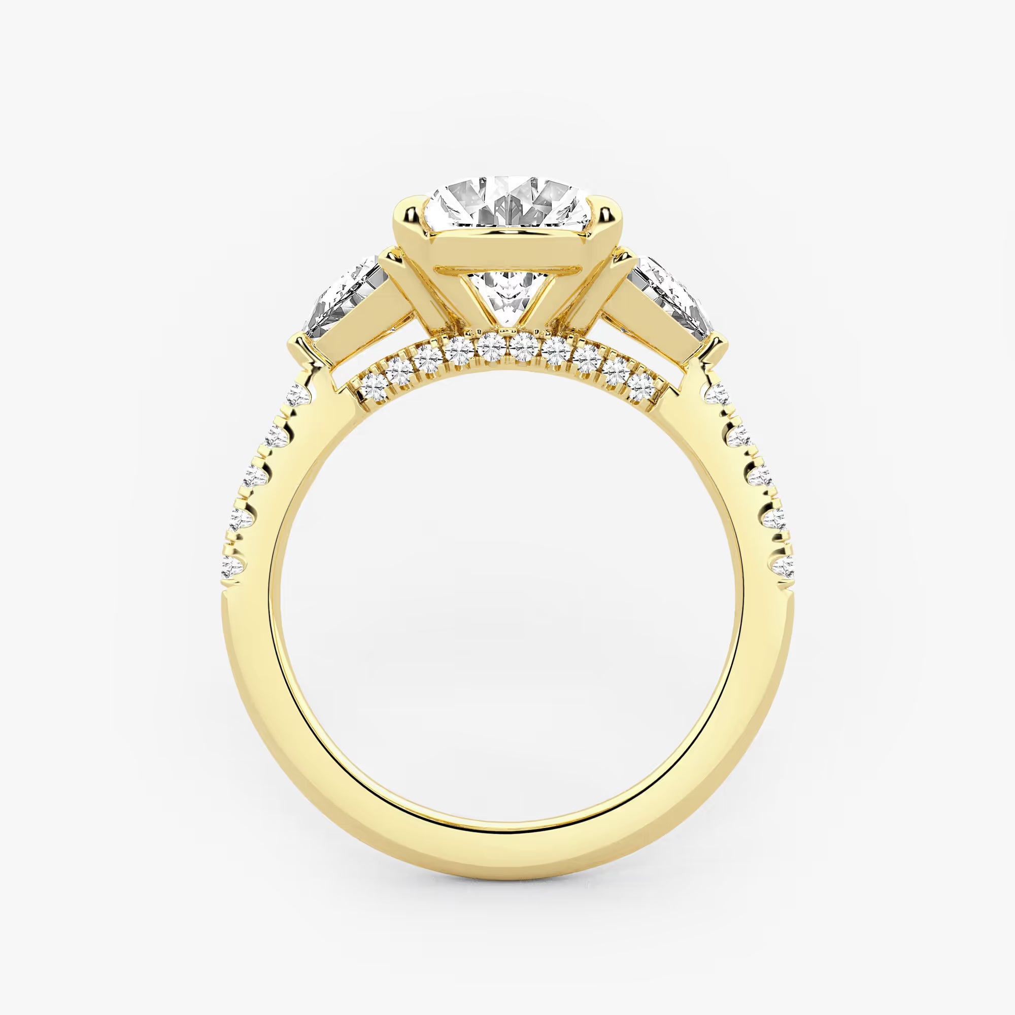 Luxury Oval Cut Lab Grown Diamond Side Accent Engagement Ring