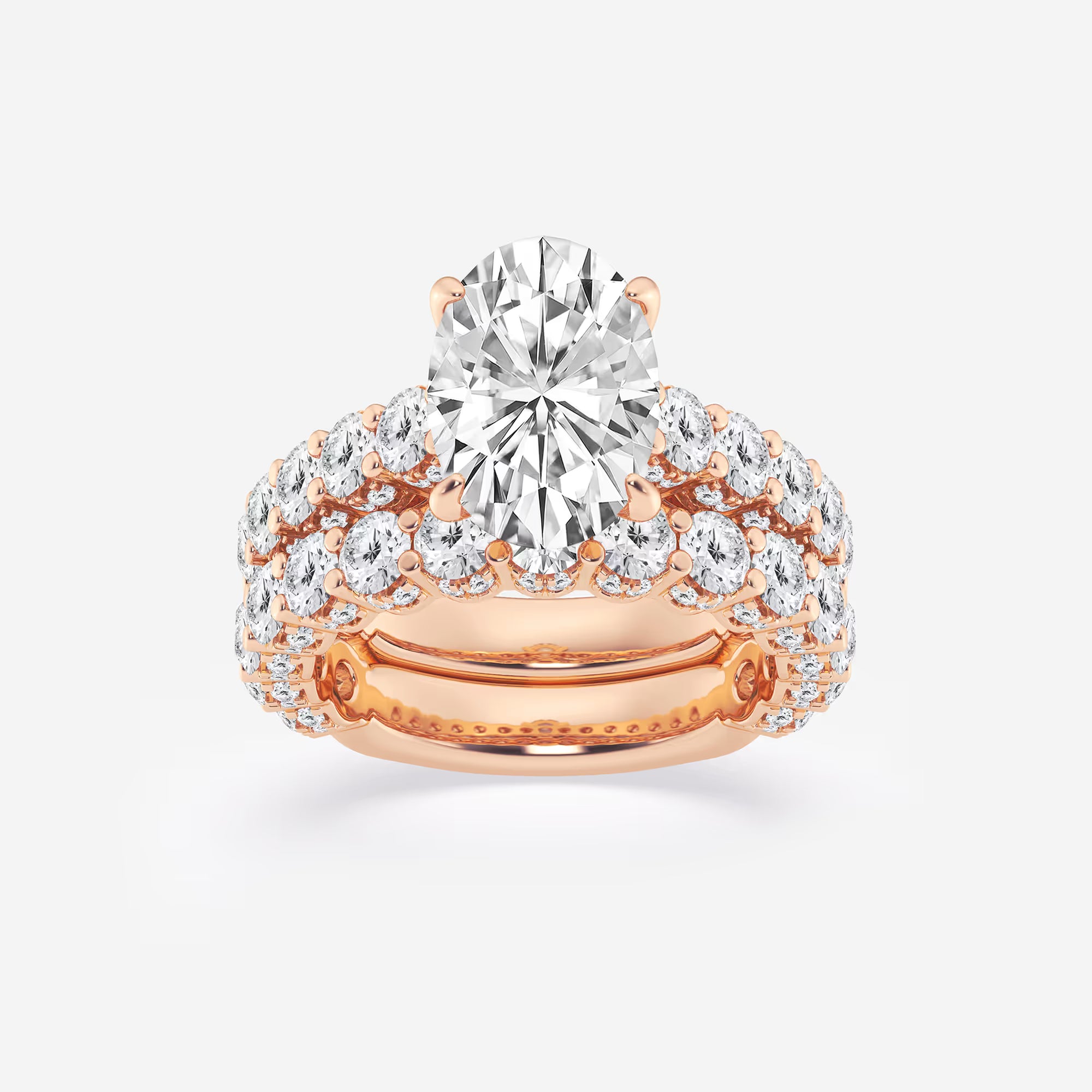 Oval Cut Solitaire Bridal Ring Set
