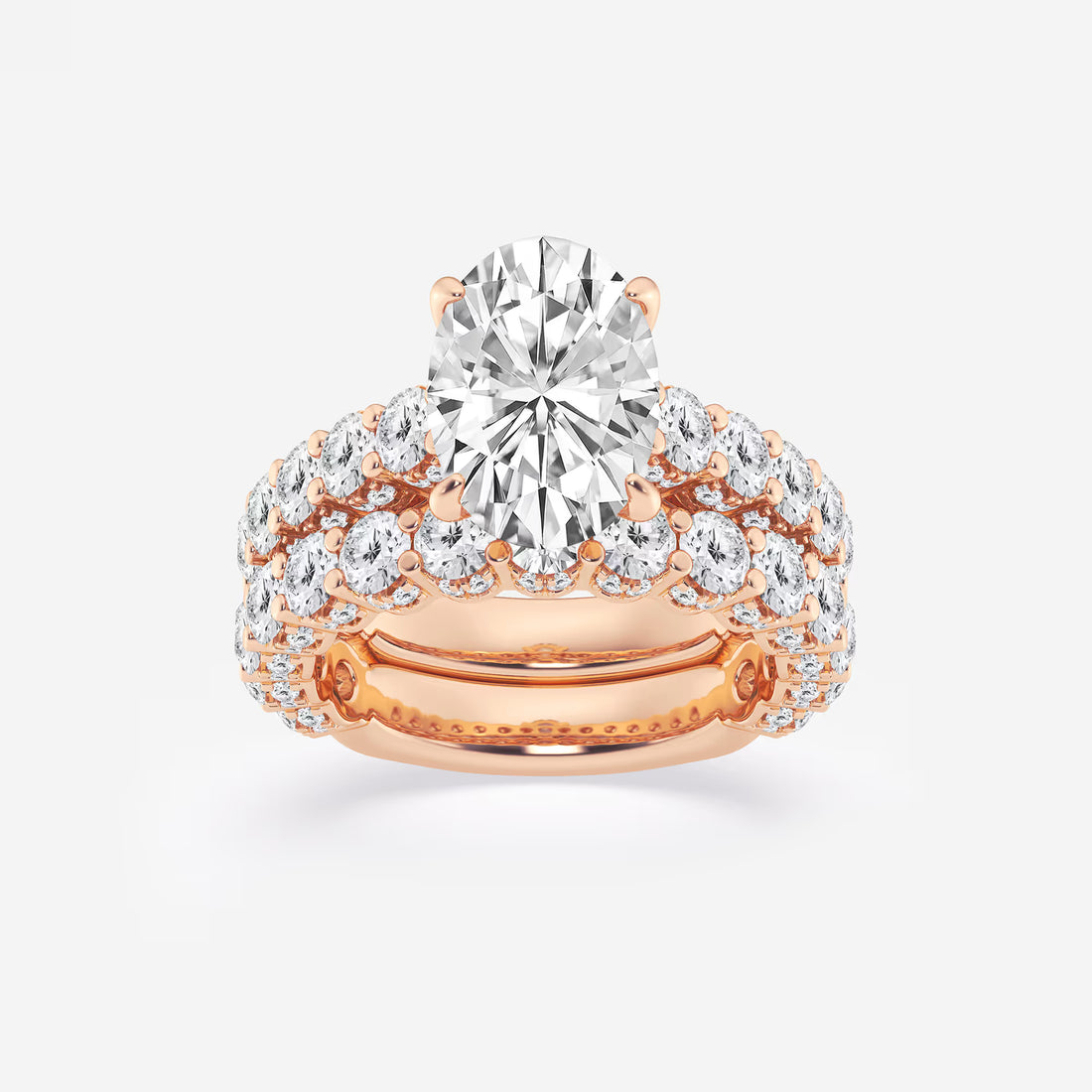 Oval Cut Solitaire Bridal Ring Set