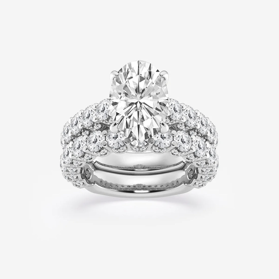 Oval Cut Solitaire Bridal Ring Set