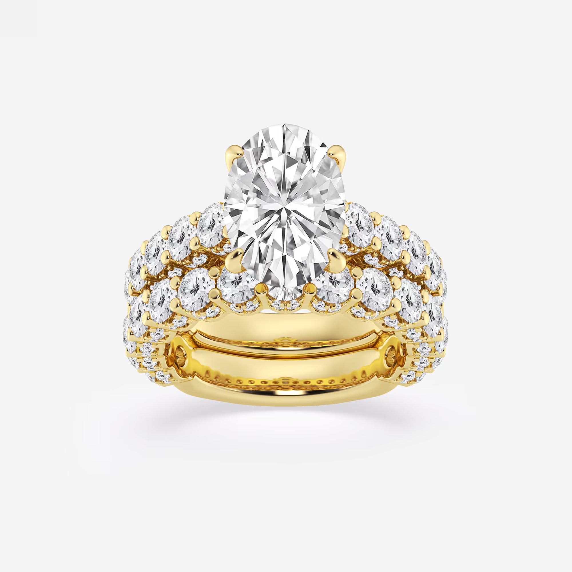 Oval Cut Solitaire Bridal Ring Set