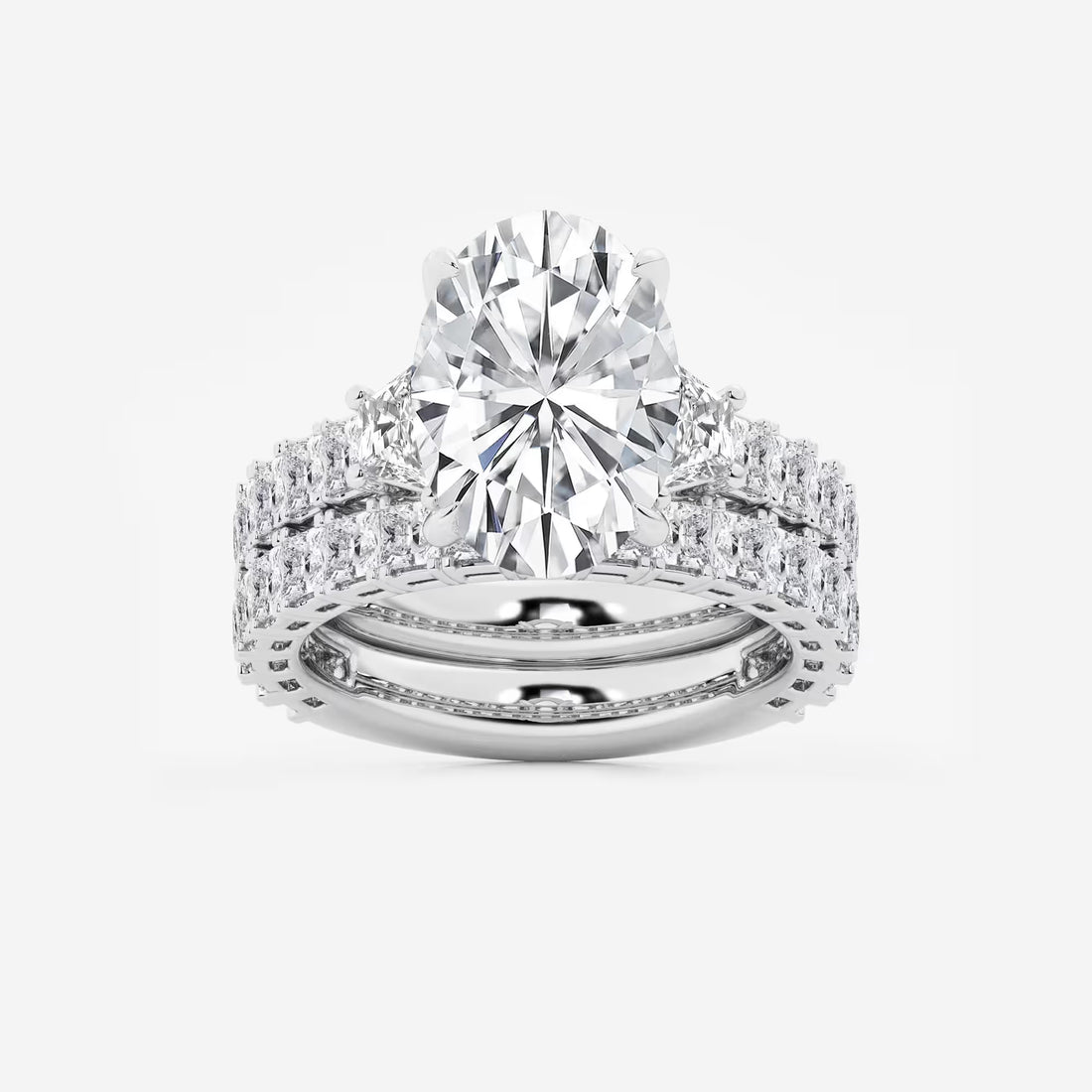 Oval Cut Lab-Grown Diamond Halo Engagement Ring | Pave Split Shank Ring