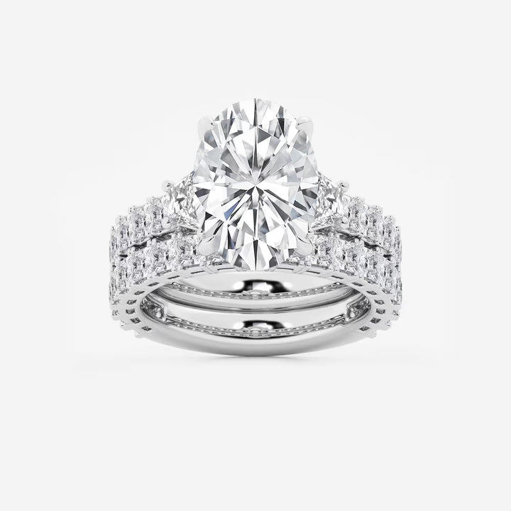 Oval Cut Lab-Grown Diamond Halo Engagement Ring | Pave Split Shank Ring