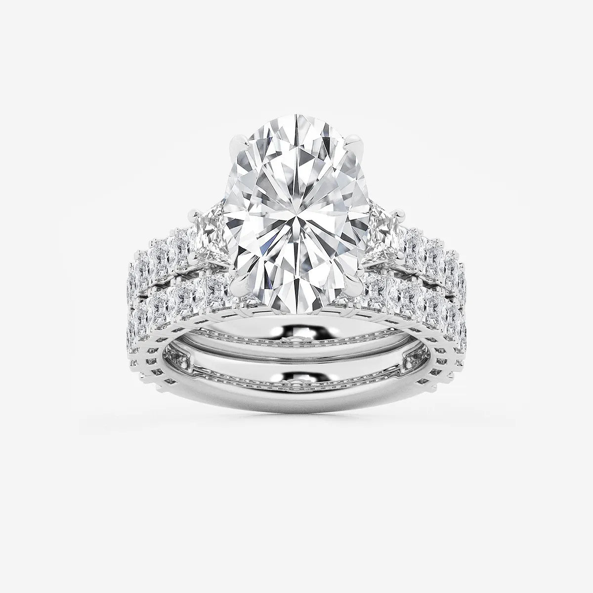 Oval Cut Lab-Grown Diamond Halo Engagement Ring | Pave Split Shank Ring