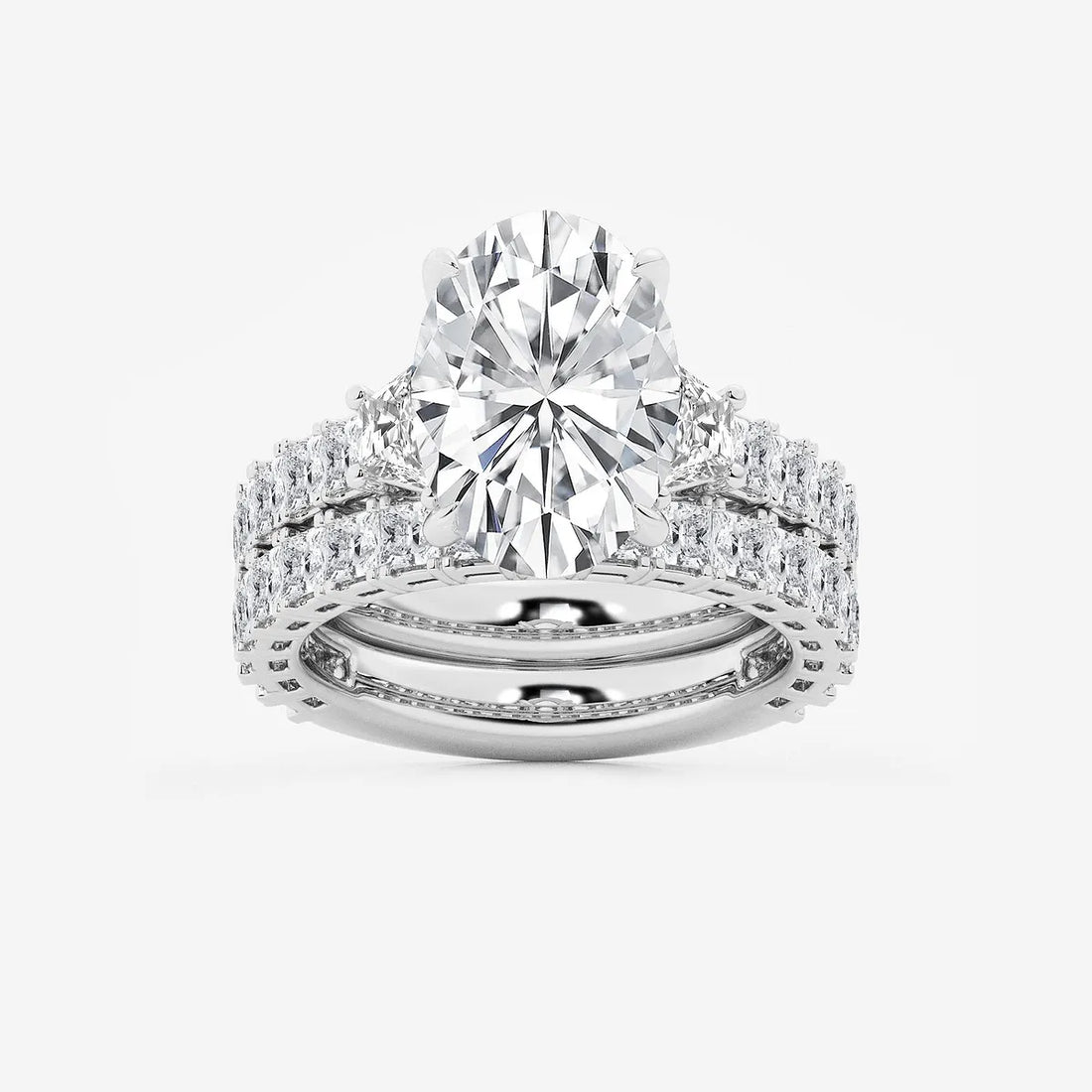 Oval Cut Lab-Grown Diamond Halo Engagement Ring | Pave Split Shank Ring