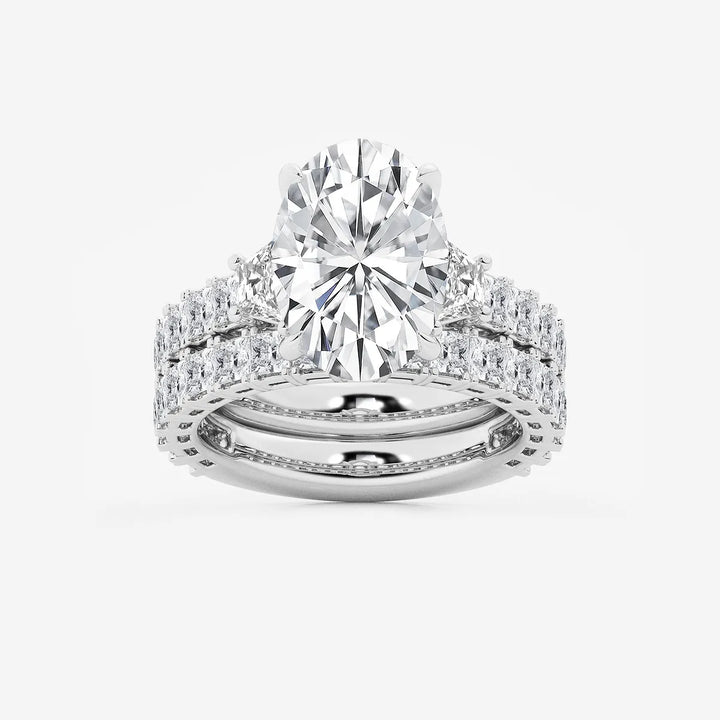 Oval Cut Lab-Grown Diamond Halo Engagement Ring | Pave Split Shank Ring