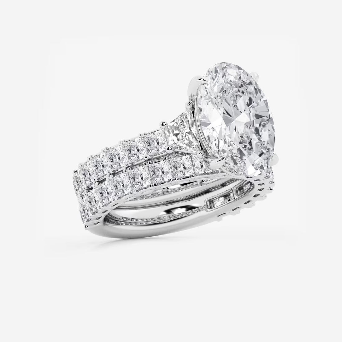 Oval Cut Lab-Grown Diamond Halo Engagement Ring | Pave Split Shank Ring