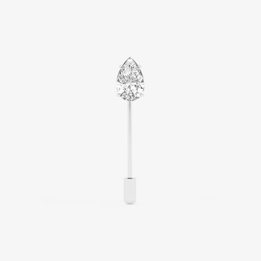 Minimalist Pear Cut Lab Grown Diamond Solitaire Lapel Pin in Solid Gold