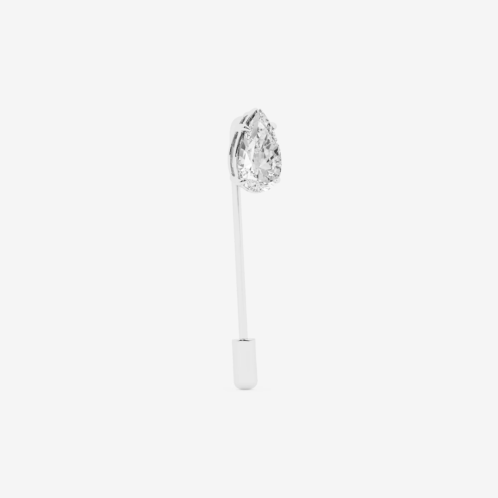 Minimalist Pear Cut Lab Grown Diamond Solitaire Lapel Pin in Solid Gold