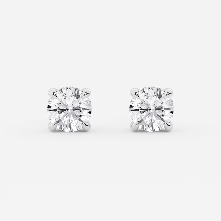 Radiant Halo Basket Diamond Stud Earrings