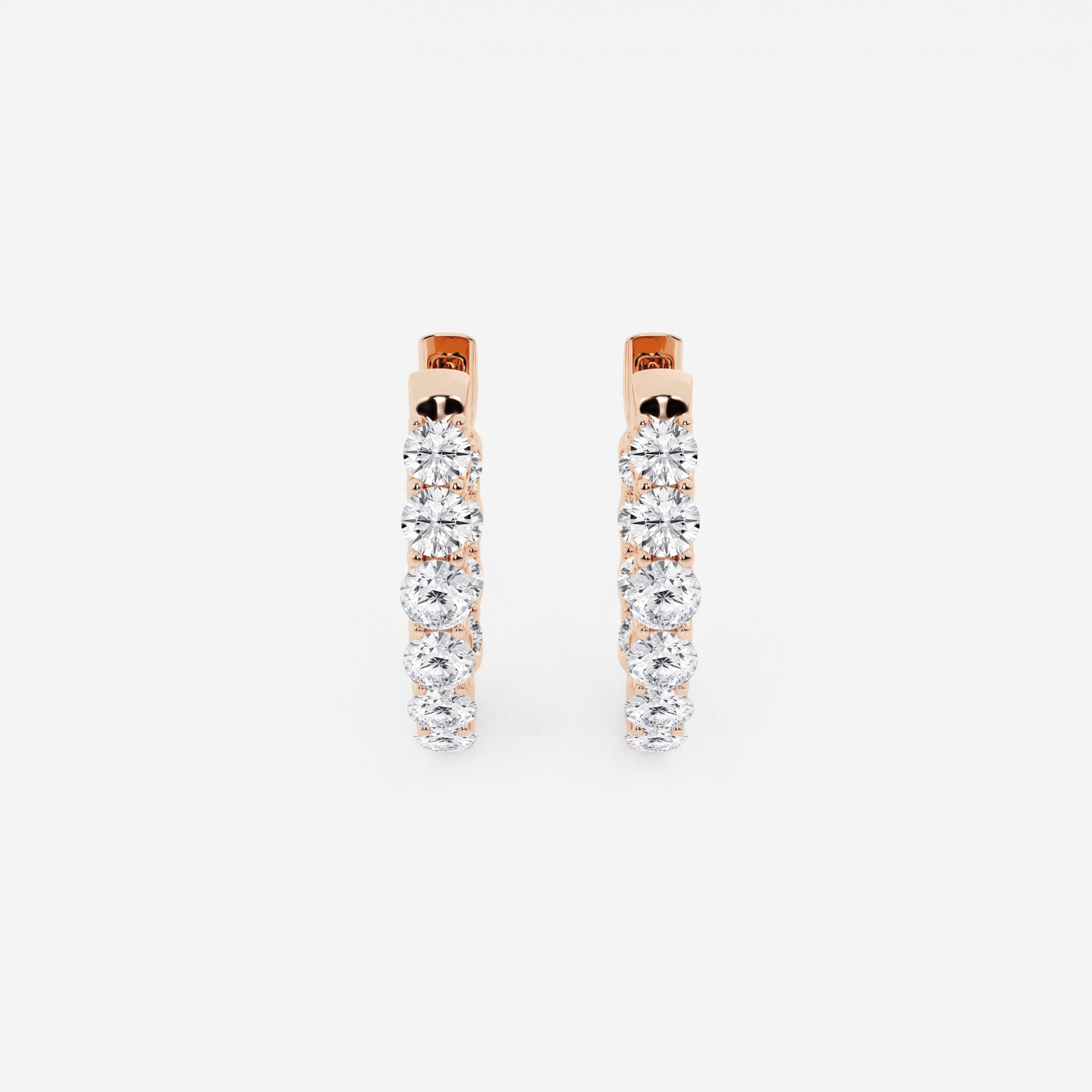 Roselle Diamond Inside-Out Oval Hoop Earrings