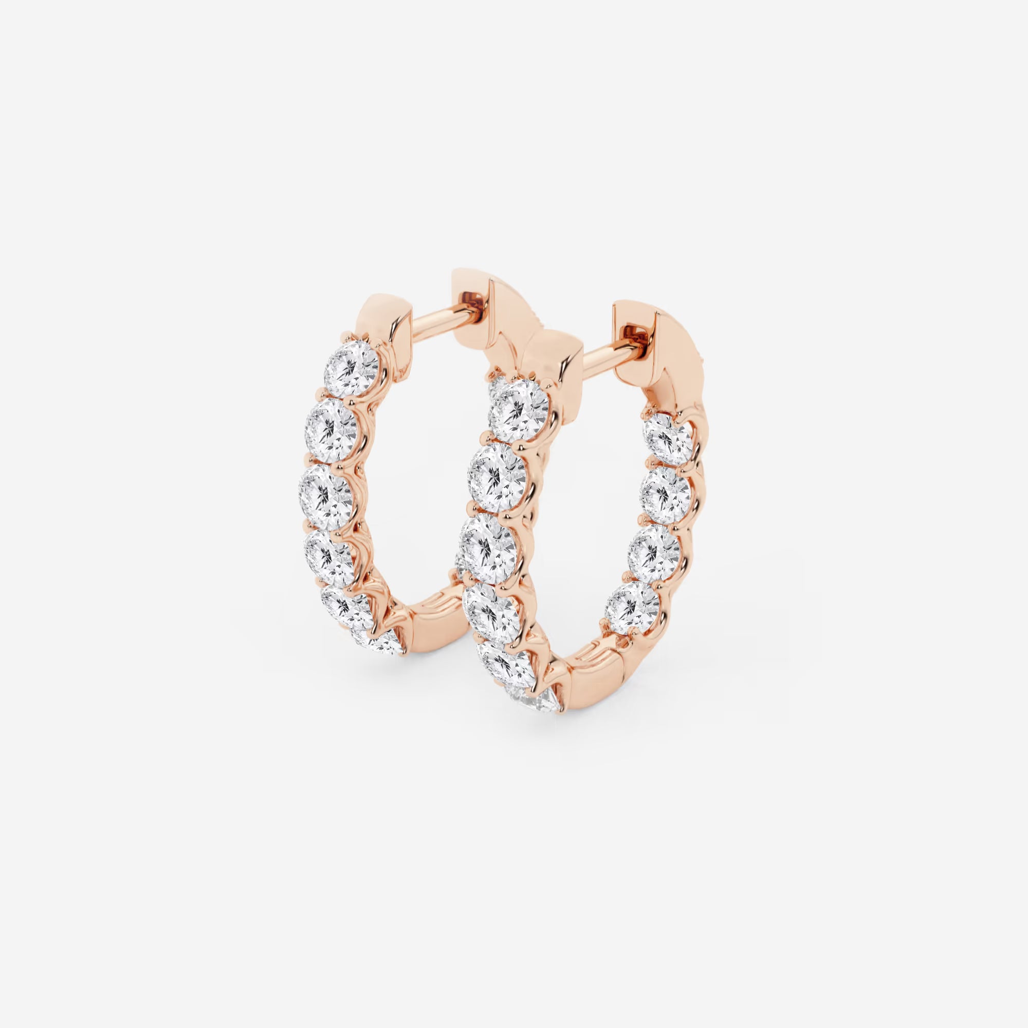 Roselle Diamond Inside-Out Oval Hoop Earrings