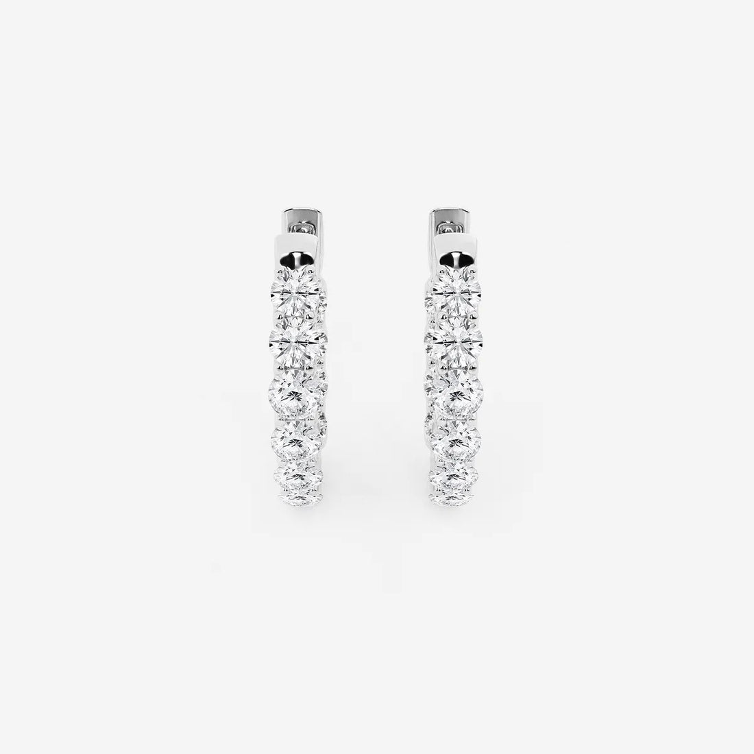 Roselle Diamond Inside-Out Oval Hoop Earrings