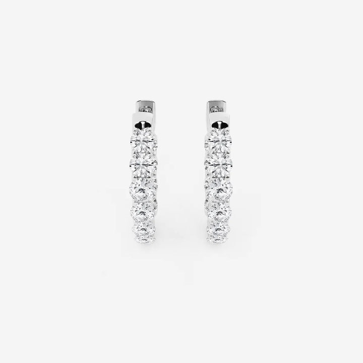 Roselle Diamond Inside-Out Oval Hoop Earrings