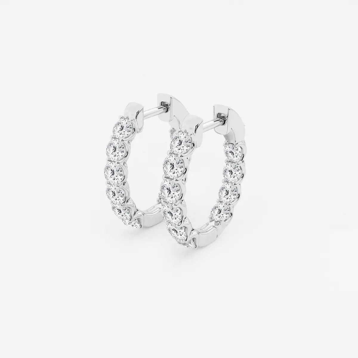 Roselle Diamond Inside-Out Oval Hoop Earrings