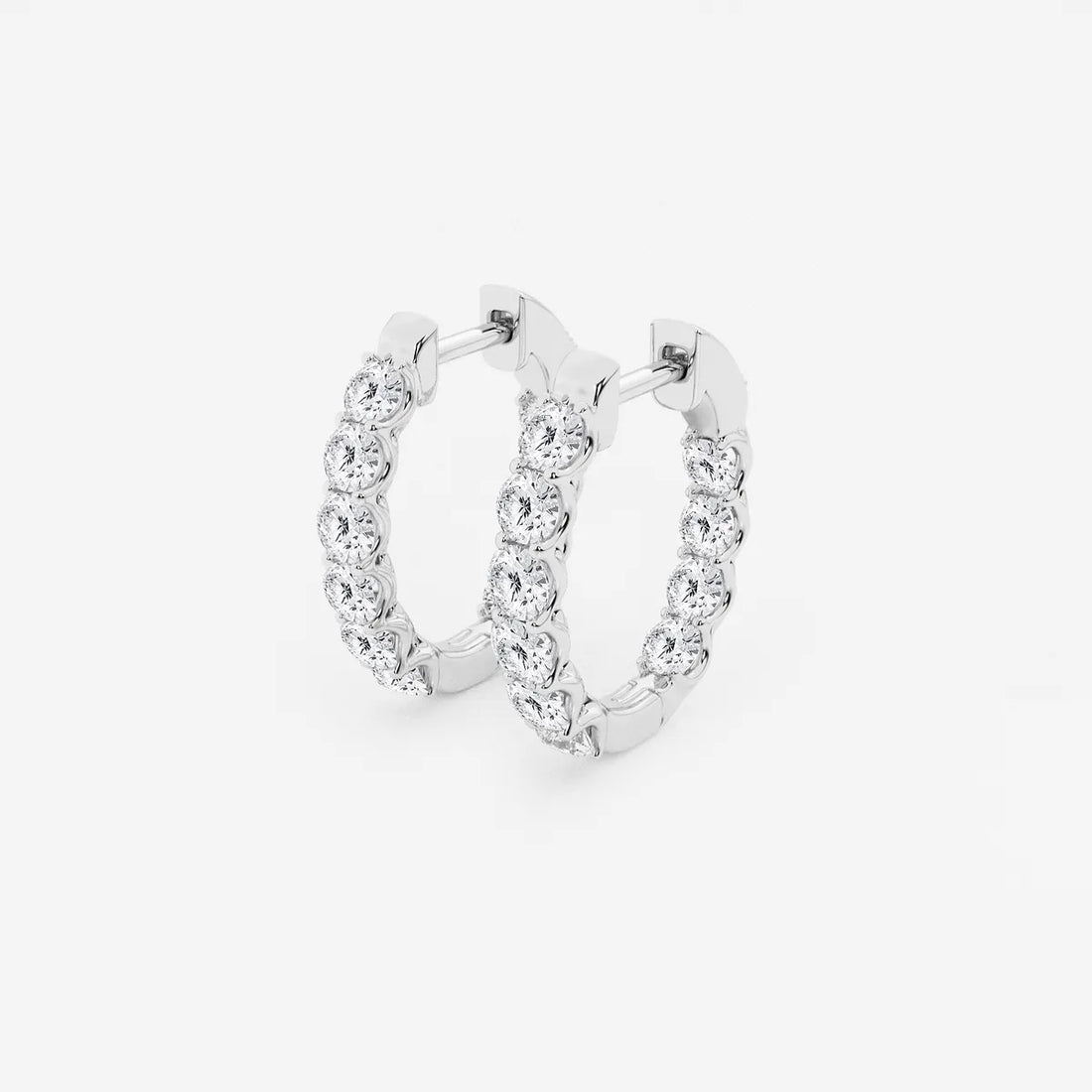 Roselle Diamond Inside-Out Oval Hoop Earrings