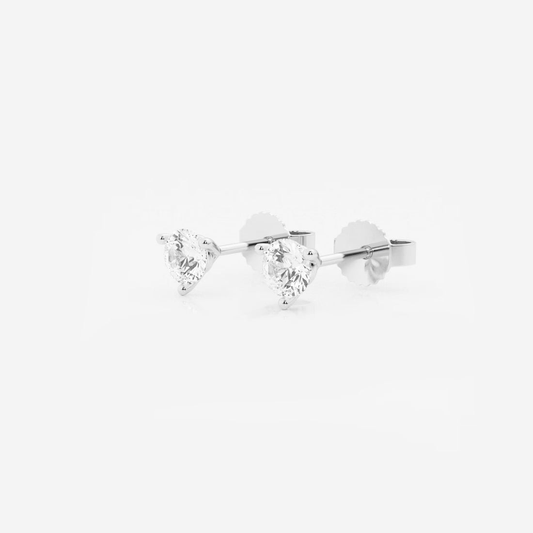 Modern Radiance Three-Prong Diamond Stud Earrings