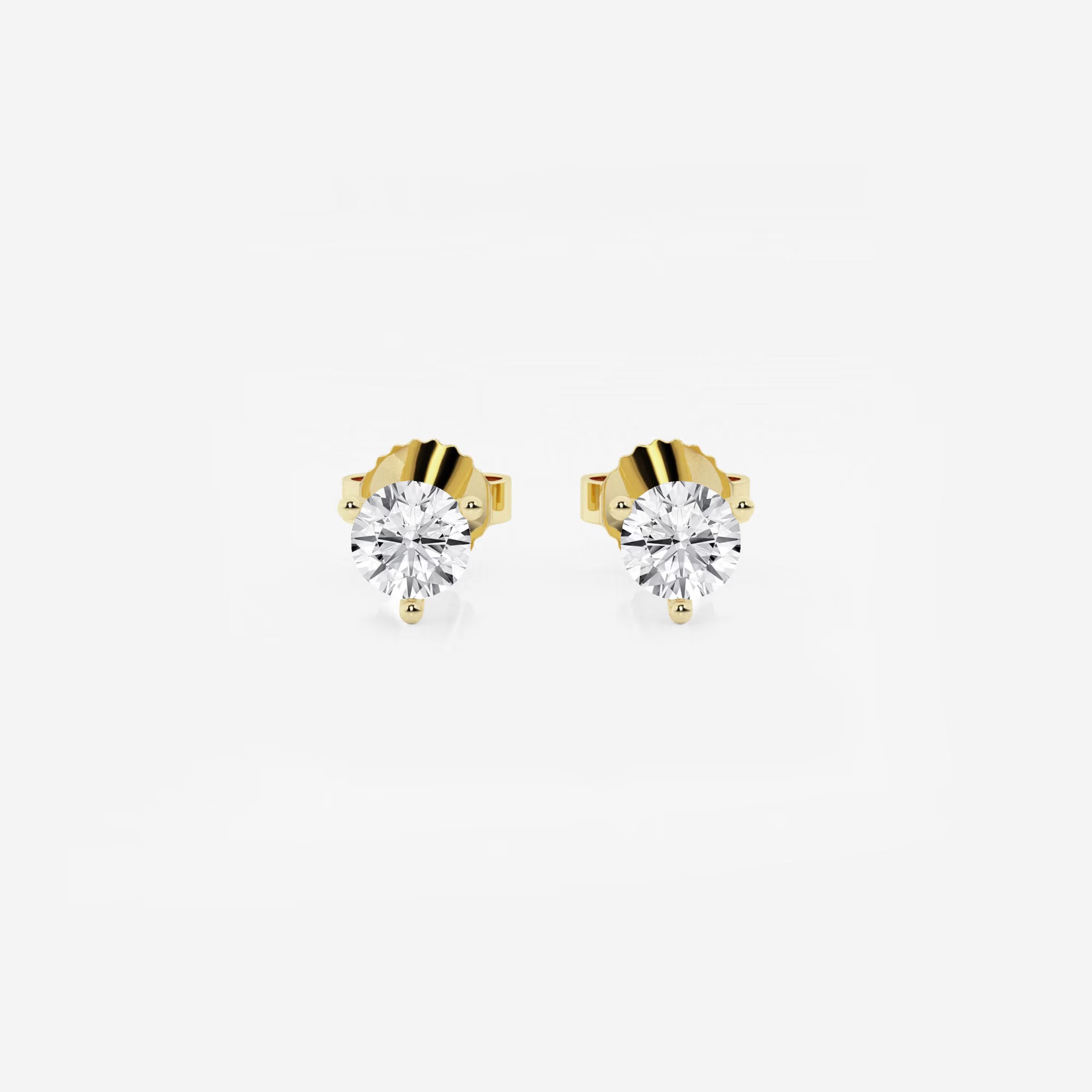 Modern Radiance Three-Prong Diamond Stud Earrings