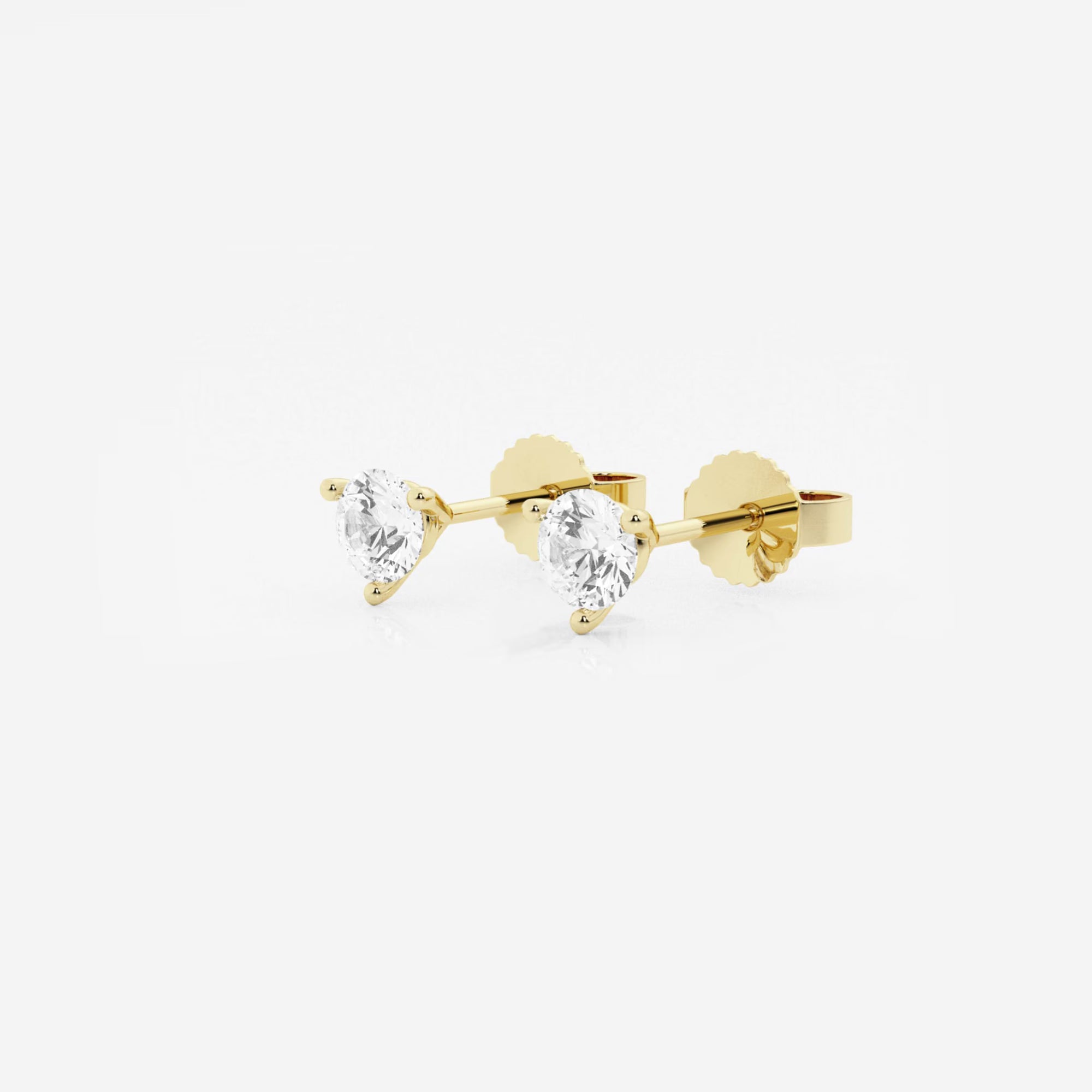 Modern Radiance Three-Prong Diamond Stud Earrings
