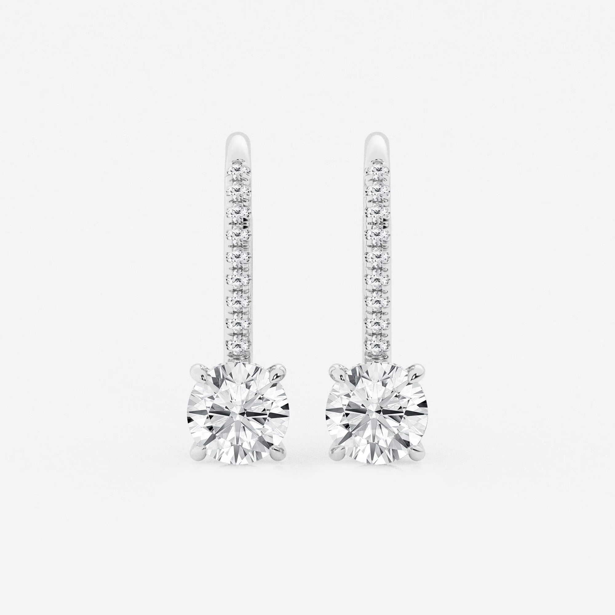 Radiant Hidden Halo Round Lab Grown Diamond Earrings