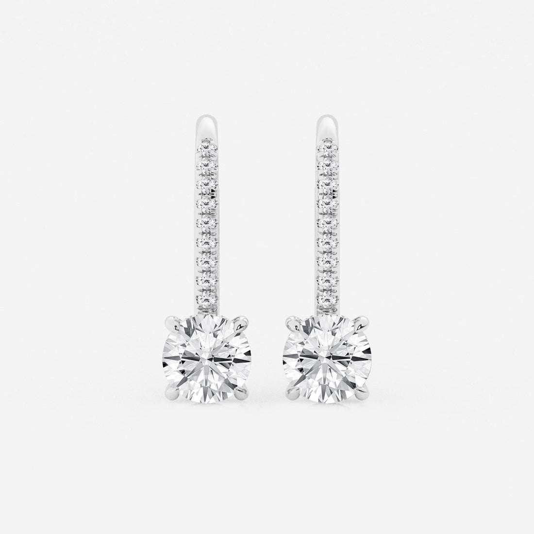 Radiant Hidden Halo Round Lab Grown Diamond Earrings
